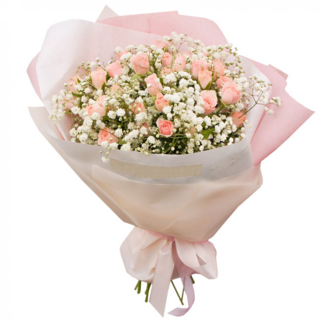 Букет цветов "Клубничный йогурт" Букет цветов "Клубничный йогурт"